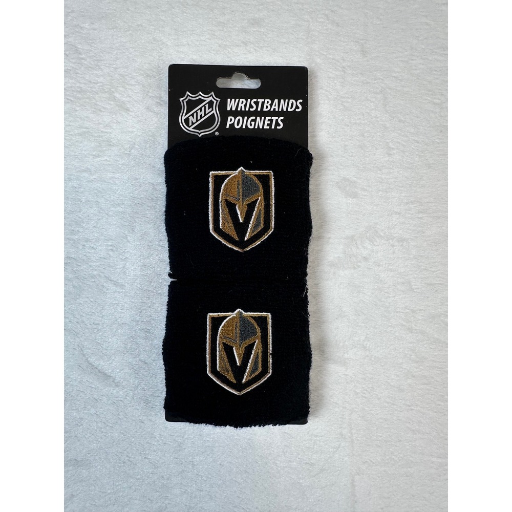 NHL Vegas Golden Knights Wristbands Set of 2 Black Franklin Sports Hockey Gear